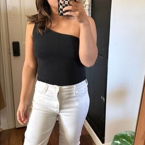 Abercrombie and Fitch Seamless One Shoulder Thong Bodysuit. M